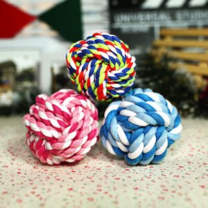 FurryHabit Cotton Rope Ball Toy – Durable Interactive Chew Toy for Dogs