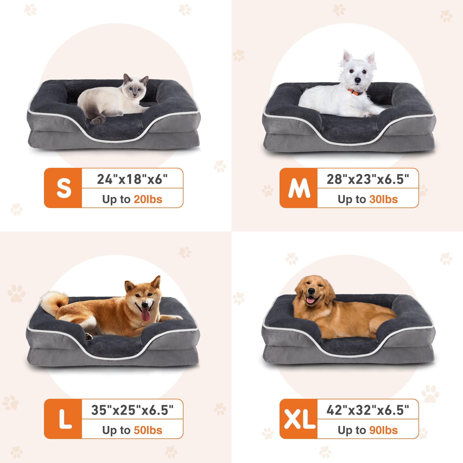 FurryHabit Memory Foam Pet Bed – Orthopedic Washable Bed for Small Dogs & Cats with Waterproof Liner & Non-Slip Base - Image 8