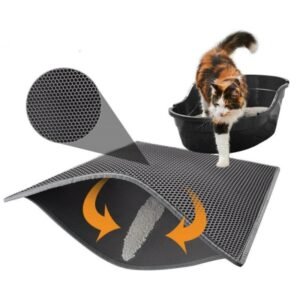 FurryHabit Honeycomb Cat Litter Mat – Waterproof & Urine-Proof Double-Layer Trapping Pad