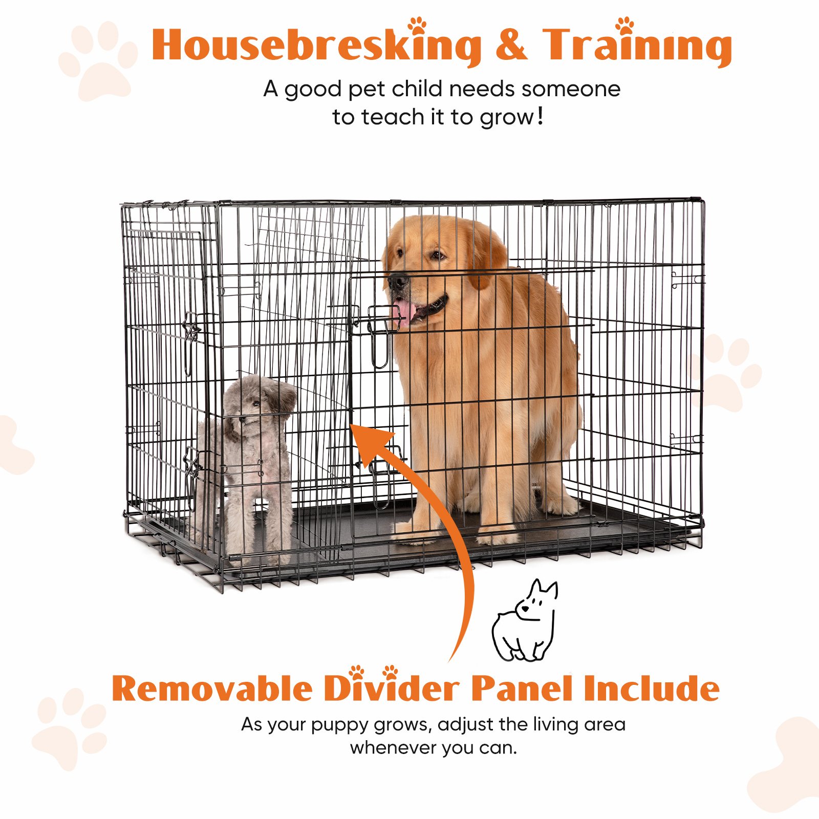 FurryHabit Double Door Dog Crate – Heavy-Duty Indoor Pet Cage for Small, Medium & Large Dogs - Image 9