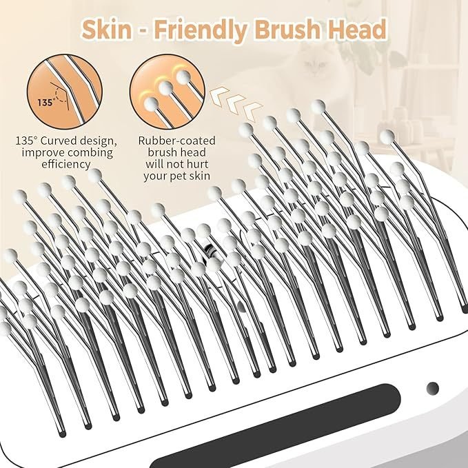 FurryHabit 3-in-1 Steam Pet Grooming Brush – Water Mist Deshedding Brush for Cats & Dogs with Self-Cleaning Release Button - Image 10
