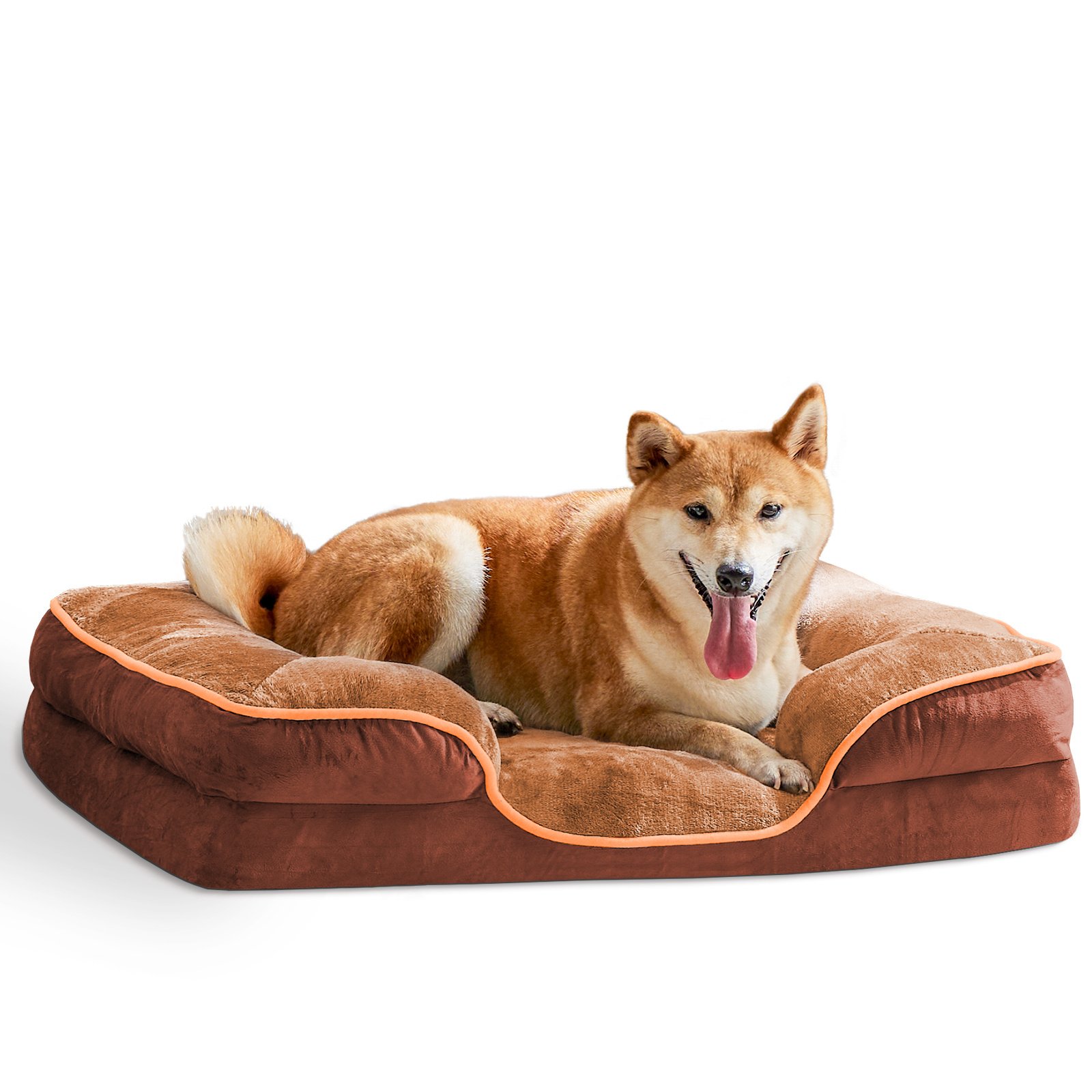FurryHabit Memory Foam Pet Bed – Orthopedic Washable Bed for Small Dogs & Cats with Waterproof Liner & Non-Slip Base