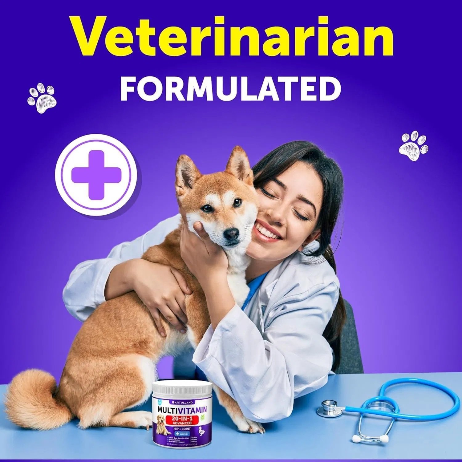 FurryHabit™ 20-in-1 Dog Multivitamin Chews – Glucosamine Joint Support, Immunity, Gut & Skin Health (120 Count) - Image 4