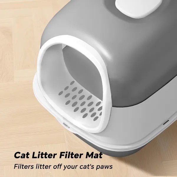 FurryHabit Enclosed Cat Litter Box with Lid | Spacious, Odor-Reducing & Easy-Clean Design - Image 4