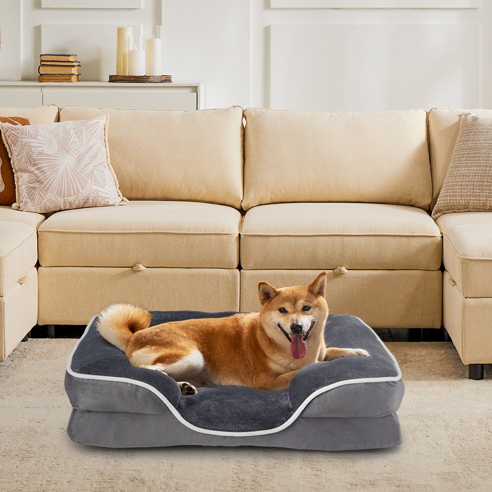 FurryHabit Memory Foam Pet Bed – Orthopedic Washable Bed for Small Dogs & Cats with Waterproof Liner & Non-Slip Base - Image 10
